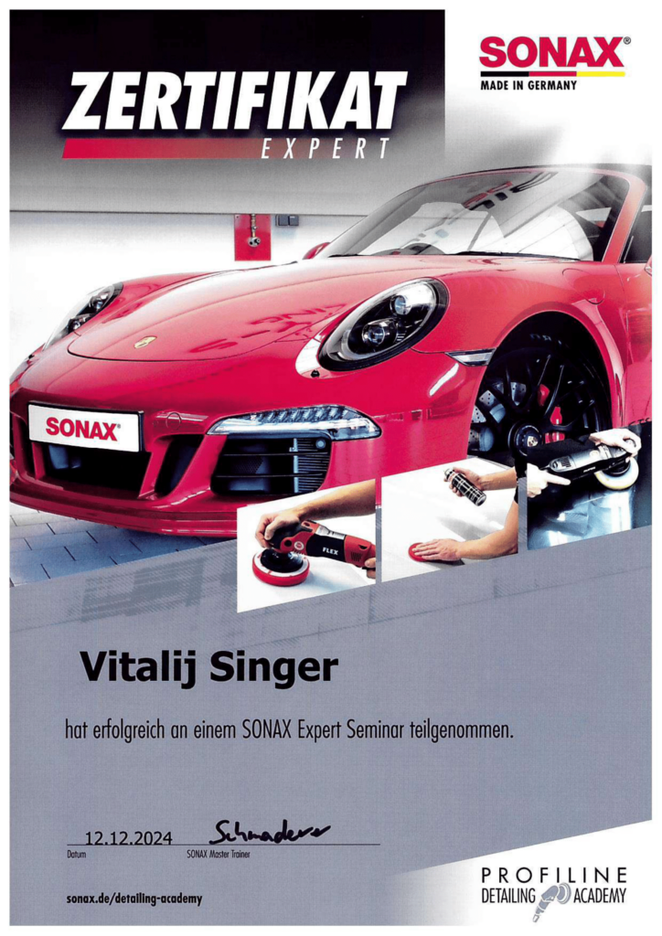 Aufbereitung Detailing Keramikversiegellung Sonax Vitalij